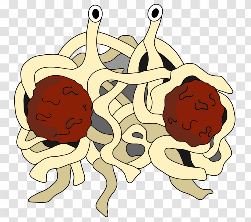 Cartoon Organism Clip Art - Silhouette - Flying Spaghetti Monster Transparent PNG