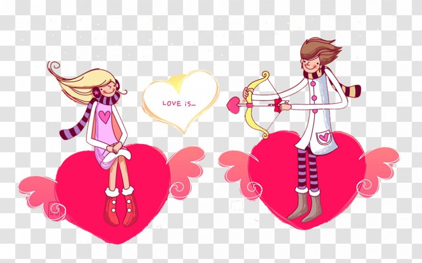Valentines Day Cupid Couple - Frame - Cupid's Arrows Transparent PNG