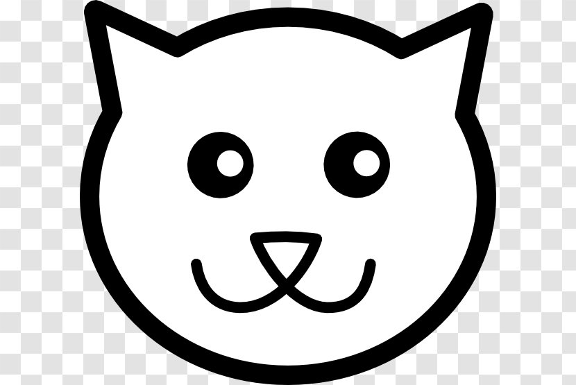 Cat Kitten Line Art Clip - Facial Expression - Cute Face Drawing Transparent PNG