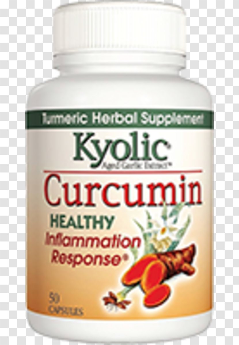 Dietary Supplement Wakunaga Kyolic Aged Garlic Extract Curcumin Formula 111, 50 Caps Healthy Inflammation Response - Capsule - Fiber Cholesterol Transparent PNG