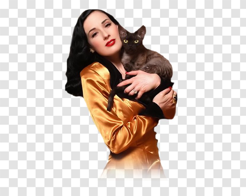 Dita Von Teese Devon Rex Celebrity Cat Lady Cats & Dogs - Artist - Cote Outline Transparent PNG