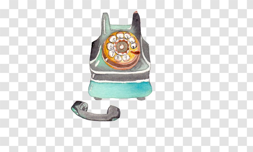 Telephone Mobile Phone - Cat - Vintage Hand Painting Material Picture Transparent PNG
