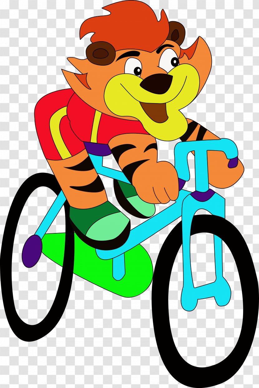 Tiger Cat Euclidean Vector Bicycle - Art - Cartoon Ride Transparent PNG