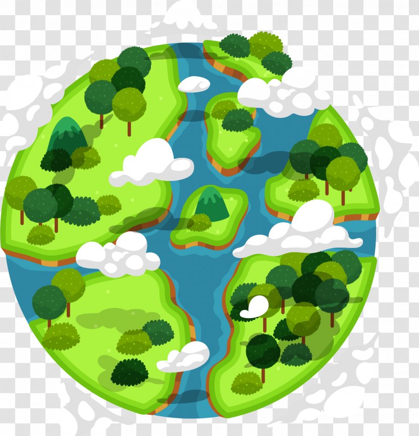 Earth Euclidean Vector Planet - Global Degree Of Greening Transparent PNG