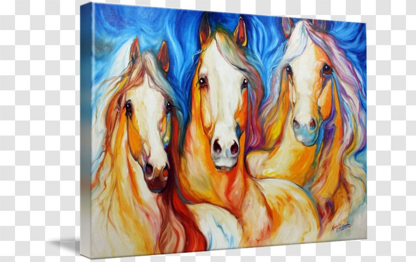 Watercolor Painting Horse Canvas Print Art - Artist Transparent PNG