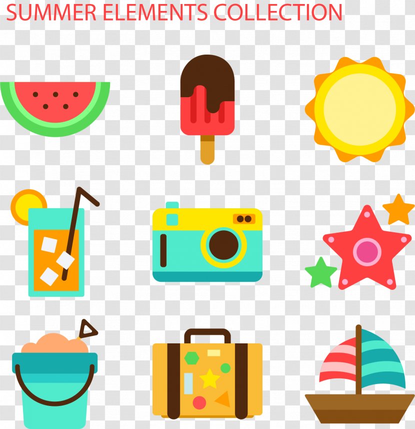 Euclidean Vector Icon - Hand Painted Summer Pattern Transparent PNG