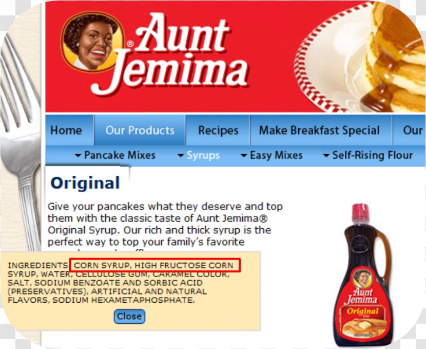 Pancake High-fructose Corn Syrup Aunt Jemima - Waffle - Health Transparent PNG