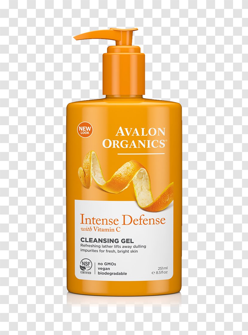 Cleanser Avalon Organics Intense Defense CLEANSING GEL Vitamin C Renewal Cream Lavender Luminosity FACIAL CLEASNING Skin Care - Hair Conditioner - Natural Transparent PNG
