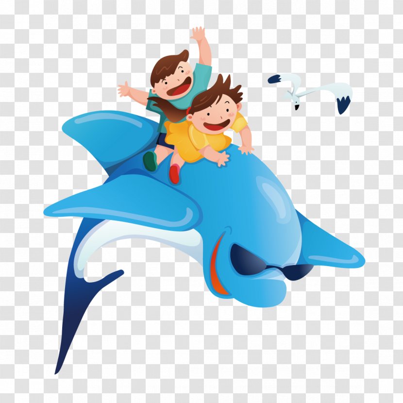 Dolphin Whale Illustration - Pixel - Riding On A Siblings Transparent PNG