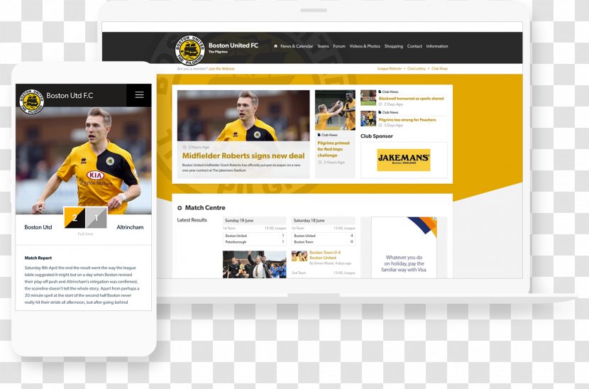 Web Page Template Sports Association League - Yellow - Football Transparent PNG