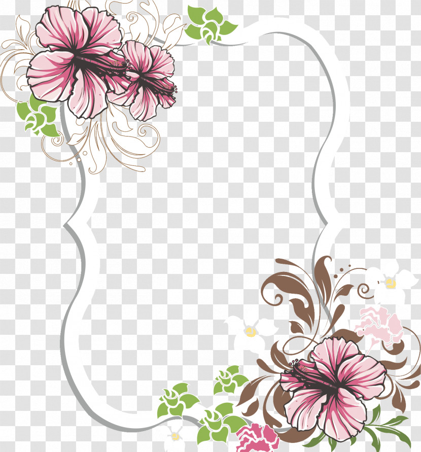 Hibiscus Frame Flower Frame Transparent PNG