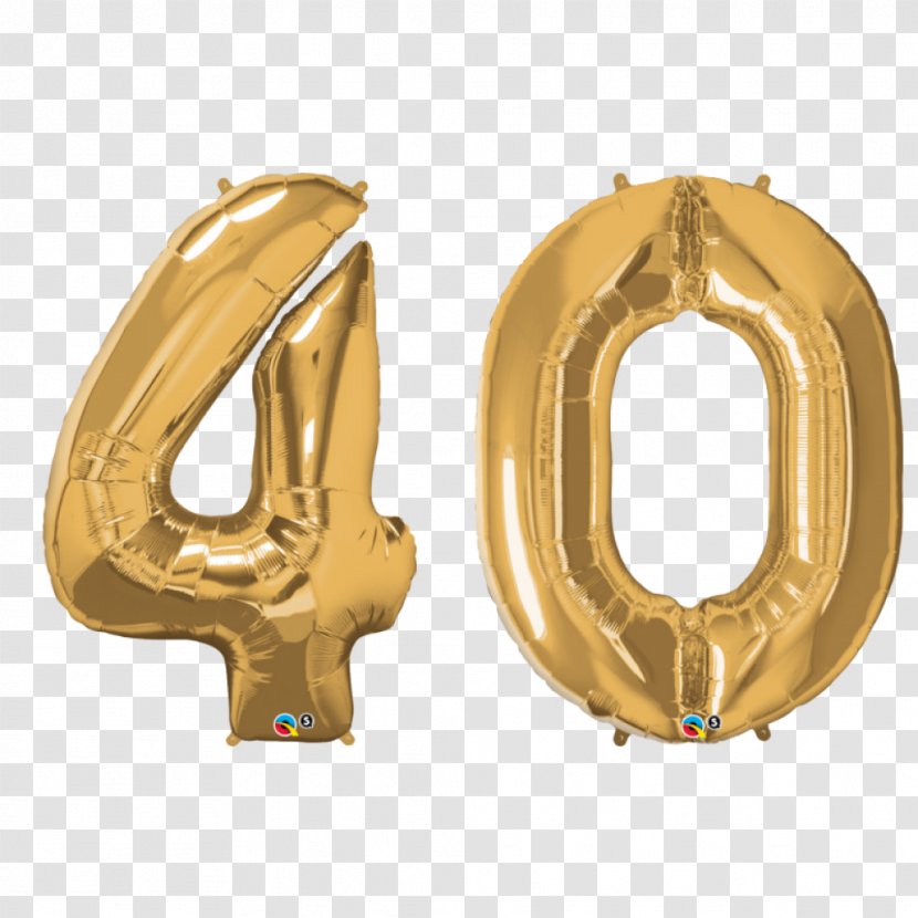 Gas Balloon Mylar Gold Party - 40% Transparent PNG