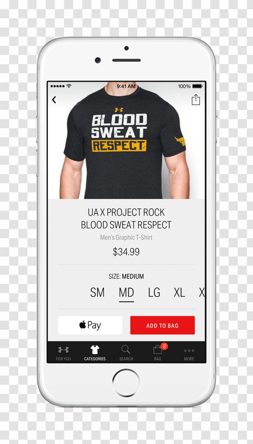 Mobile Phones Shopping App Under Armour - T-shirt Transparent PNG