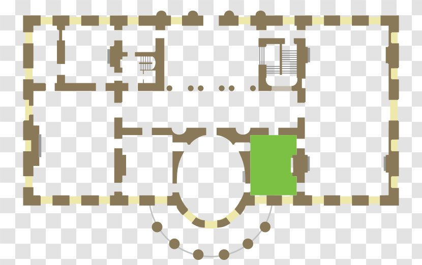 Green Room Map Yellow Oval Treaty Red - Building - White Floor Transparent PNG