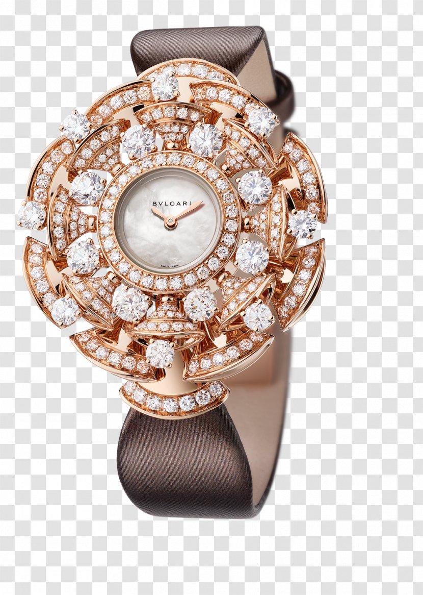 Bulgari Jewellery Watch Quartz Clock - Jewelry Decorated Female Form Rose Gold Watches Transparent PNG
