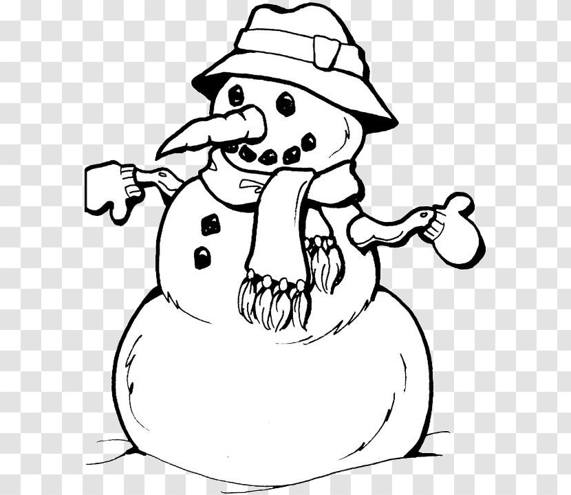 Coloring Book Snowman Image Christmas Day Child - Frame Transparent PNG