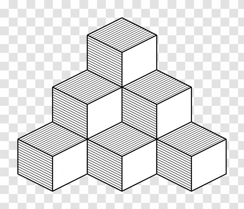 Drawing Isometric Projection Clip Art - Black And White - Cube Transparent PNG