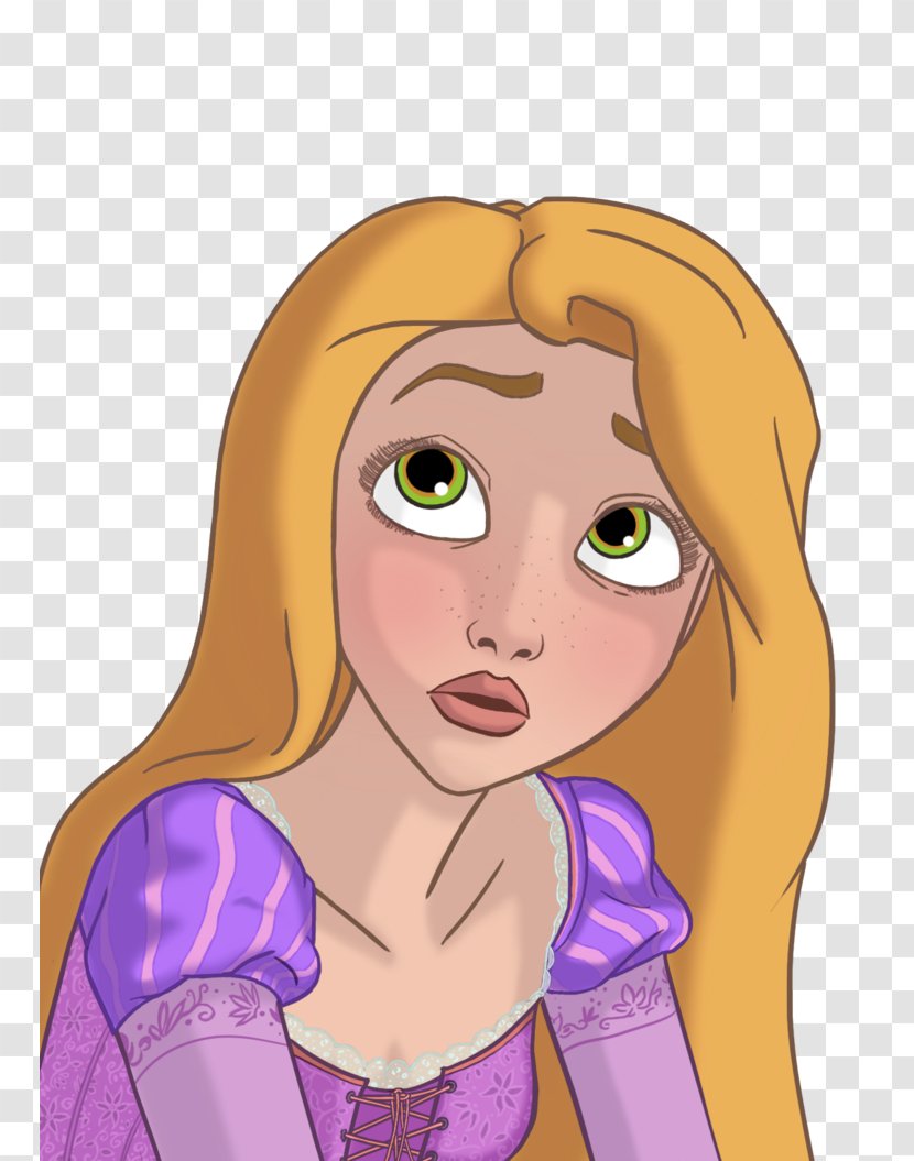 Drawing Cheek Cartoon Forehead - Flower - Rapunzel Mermaid Transparent PNG