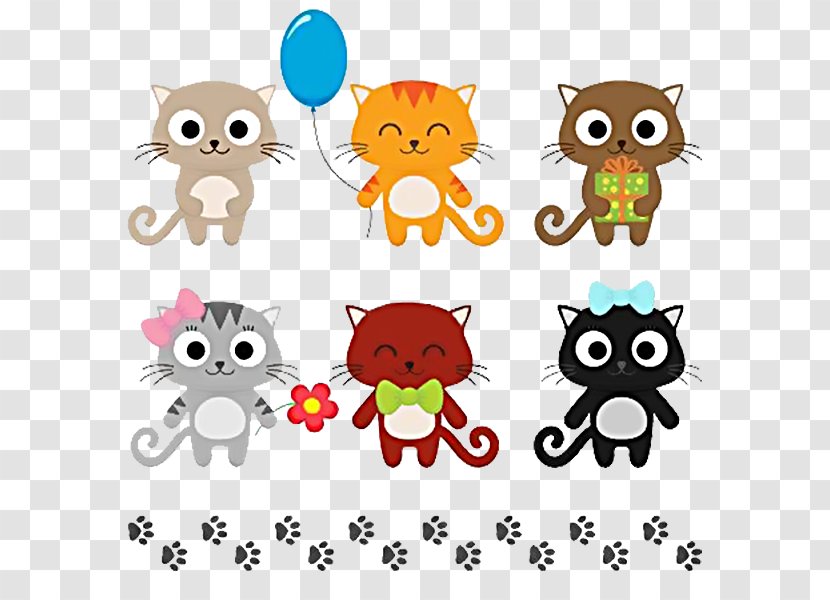 Kitten Cat Cartoon Clip Art - Shutterstock - Six Little Kittens Transparent PNG