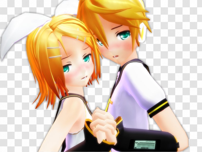 Kagamine Rin/Len Vocaloid MikuMikuDance Kaito - Cartoon - Flower Transparent PNG