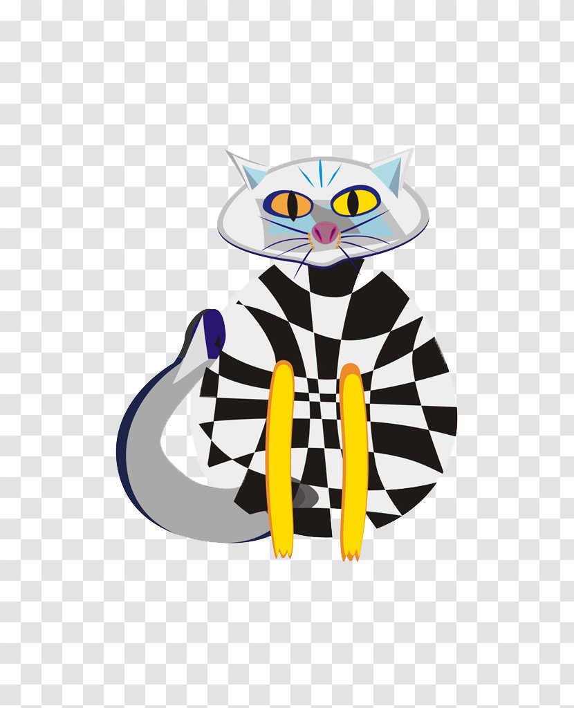 Cat Black And White Illustration - Small To Medium Sized Cats - Cartoon Transparent PNG