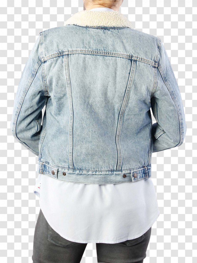 Leather Jacket Denim Jeans Sleeve - Blue Transparent PNG