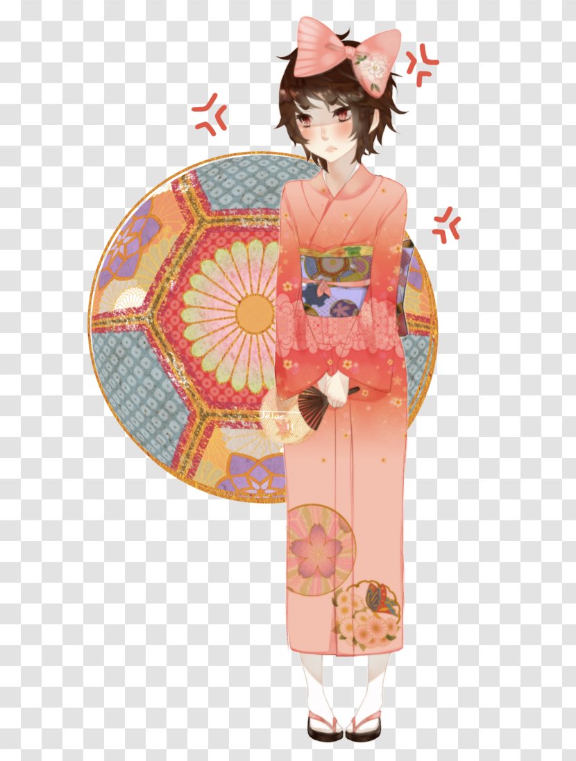 Kimono Geisha Peach - Costume Design - Tanabata Transparent PNG