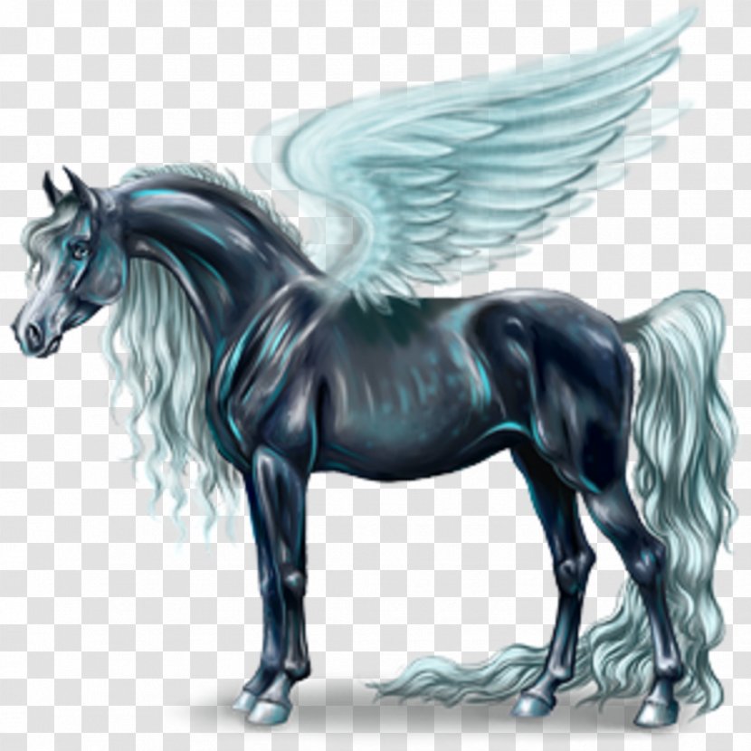 Howrse Pegasus Unicorn Friesian Horse Flying Horses - Livestock Transparent PNG