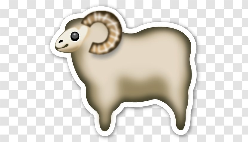 Emoji Quiz North Country Cheviot Sheep Sticker - Horn - Sheep–goat Hybrid Transparent PNG