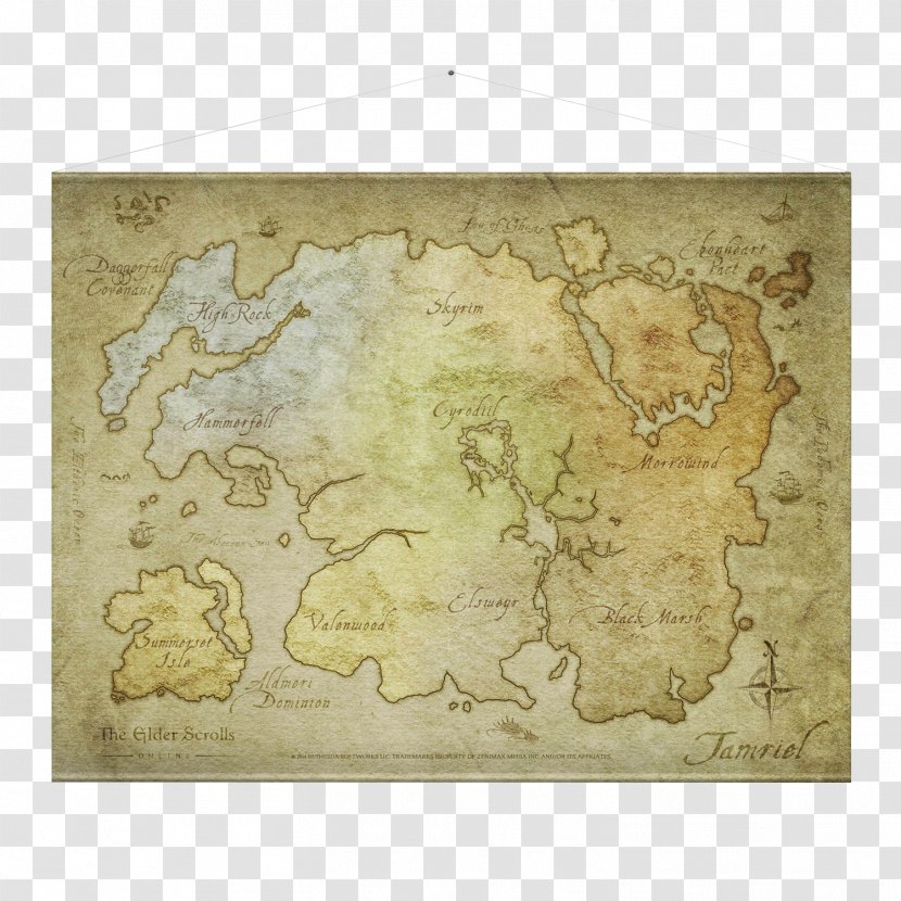 The Elder Scrolls Online: Tamriel Unlimited Scrolls: Legends V: Skyrim Oblivion Cyrodiil - Video Game - Map Transparent PNG
