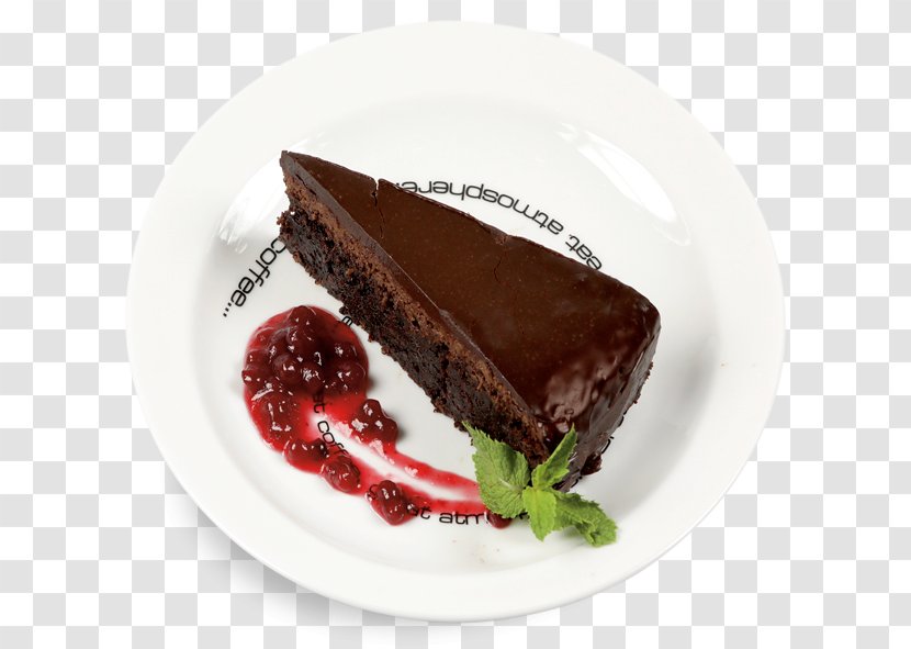 Flourless Chocolate Cake Brownie Sachertorte Torta Caprese - Restaurant Transparent PNG