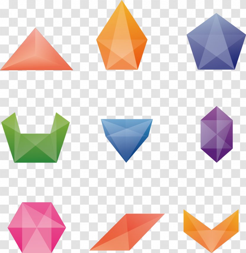 Shape Polygon Euclidean Vector - Geometry - Hand Colored Gemstone Collection Transparent PNG