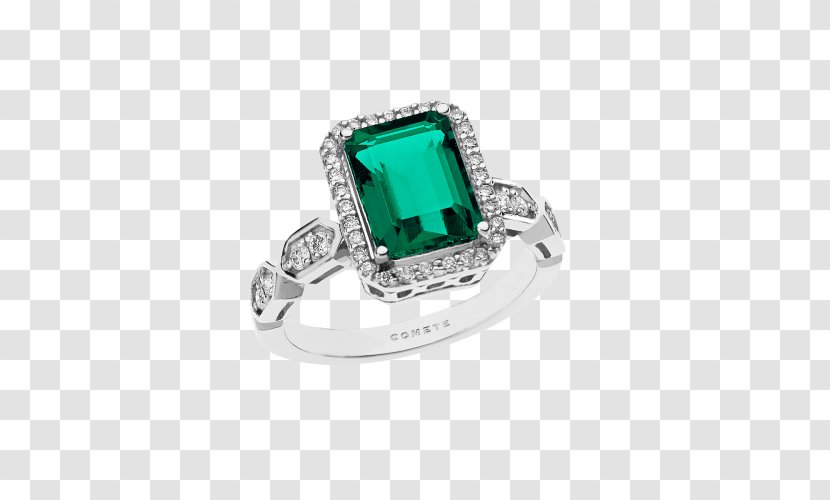 Emerald Engagement Ring Diamond Gold - 2017 Transparent PNG