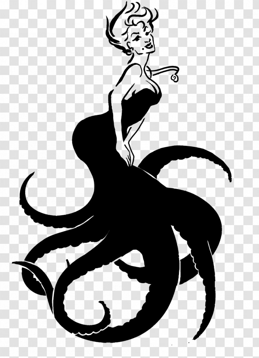 Ursula Ariel Maleficent Drawing Art - Sea Witch - Mermaid Transparent PNG