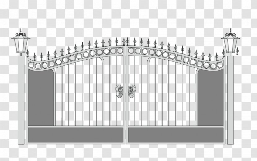 Wicket Gate Door Sketch - Home Fencing - Vector Material Iron Cartoon Pattern Transparent PNG
