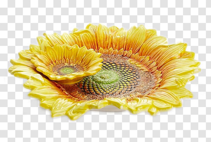 Common Sunflower Bowl Ceramic - Fruit - Yellow Flower Tray Transparent PNG