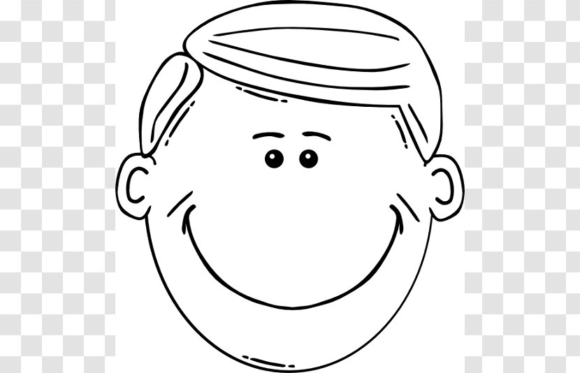 Father Face Smiley Child Clip Art - Cartoon - Blank Outline Transparent PNG