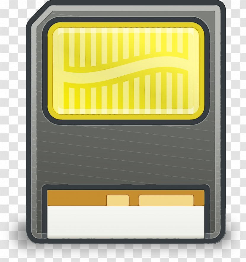 Yellow Technology Electronic Device Icon - Watercolor Transparent PNG