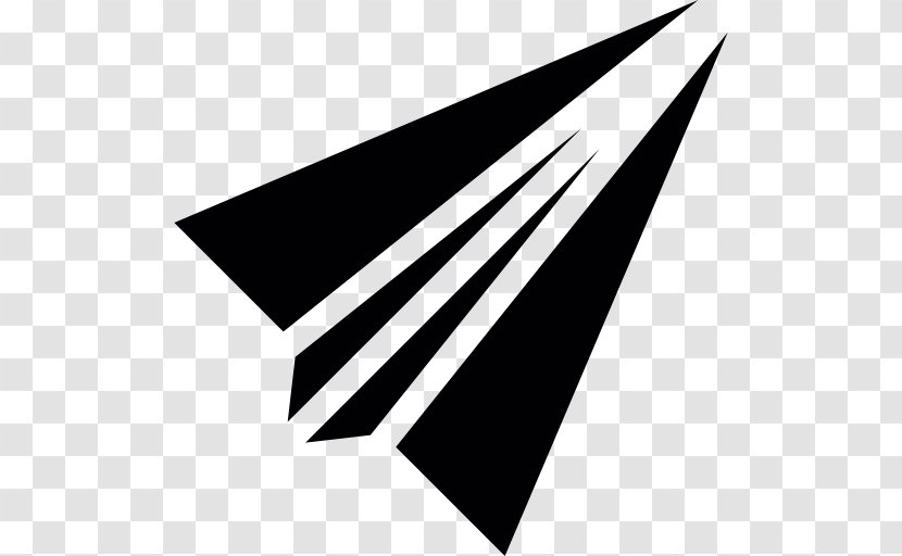 Airplane Paper Plane Logo - Black And White Transparent PNG