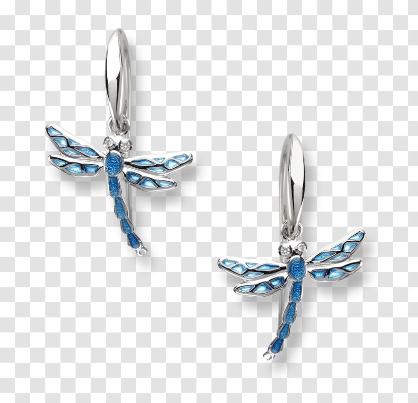 Earring Jewellery Sterling Silver Rhodium - Sapphire - Dragonfly Earrings Transparent PNG