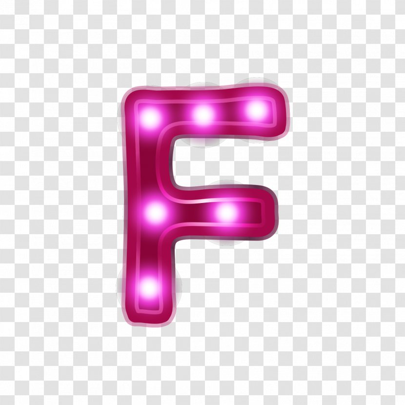 Letter Alphabet Neon Font - F Transparent PNG