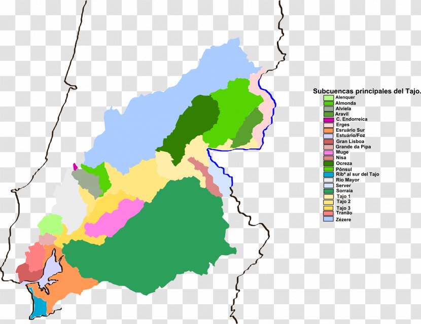 Tagus Basin Douro Bacia Hidrográfica Do Guadiana Drainage - Map Transparent PNG