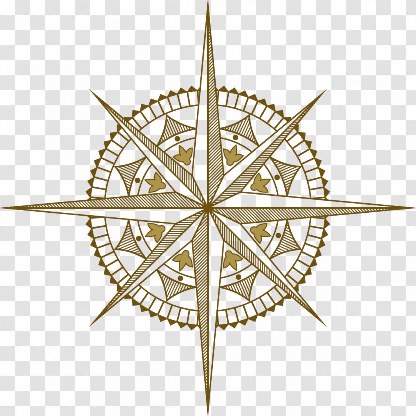 Wind Rose Compass Clip Art - Ancient Vector Transparent PNG