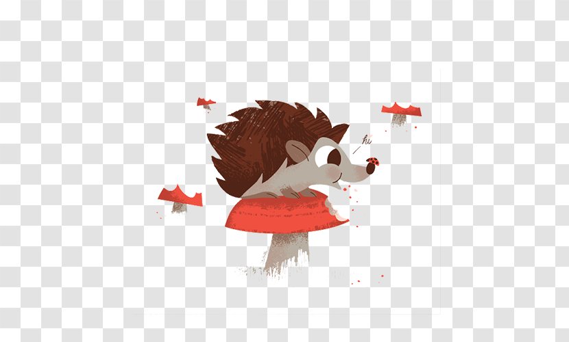 Hedgehog Cuteness Illustration - Mushroom - Cute Transparent PNG