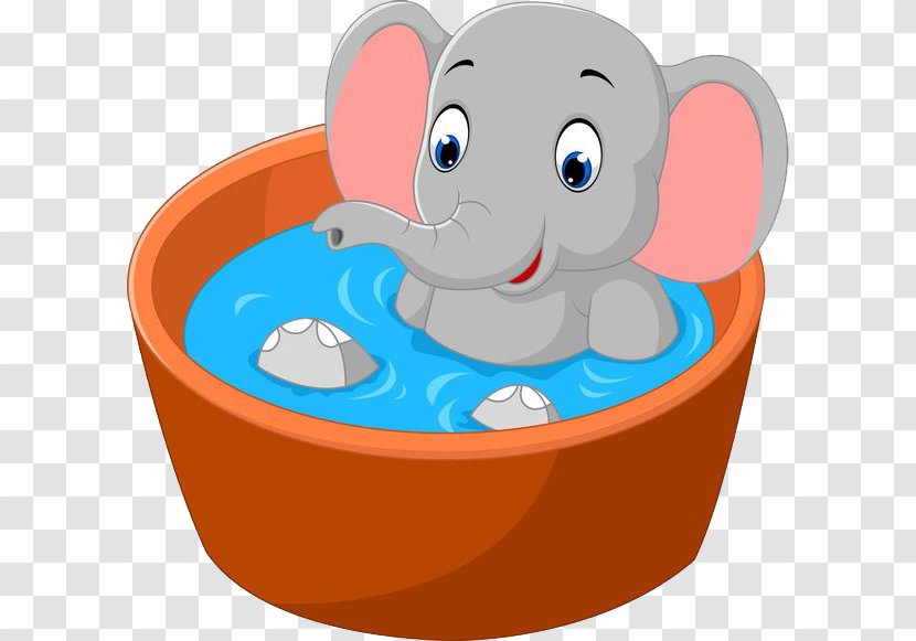 Elephant Royalty-free Illustration - Cuteness - The Bathtub Transparent PNG