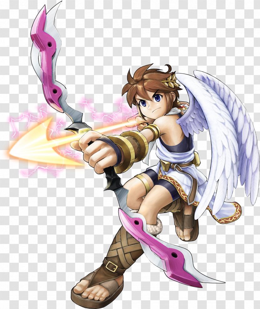 Kid Icarus: Uprising Of Myths And Monsters Super Smash Bros. Brawl Pit - Cartoon - Arrow Bow Transparent PNG