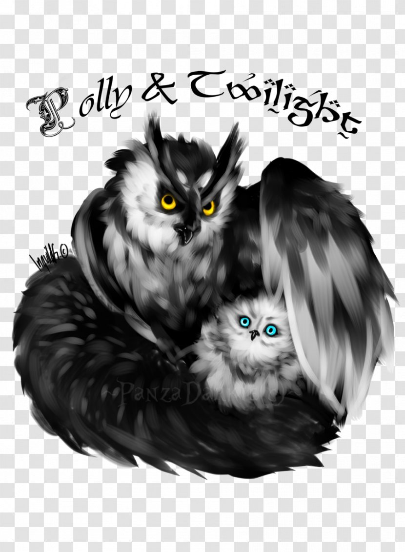 Owl Cat Beak - Black And White Transparent PNG