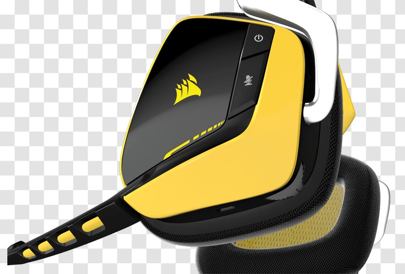 Corsair VOID PRO RGB Headset 7.1 Surround Sound Headphones Wireless - Heart - Yellow Transparent PNG
