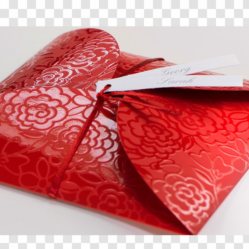 Paper Red Office Supplies Cardboard White - Embossing - Elegance. Transparent PNG