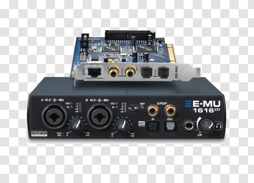 Digital Audio E-mu Systems Sound Cards & Adapters Conventional PCI Production Studio - Receiver - Computer Transparent PNG